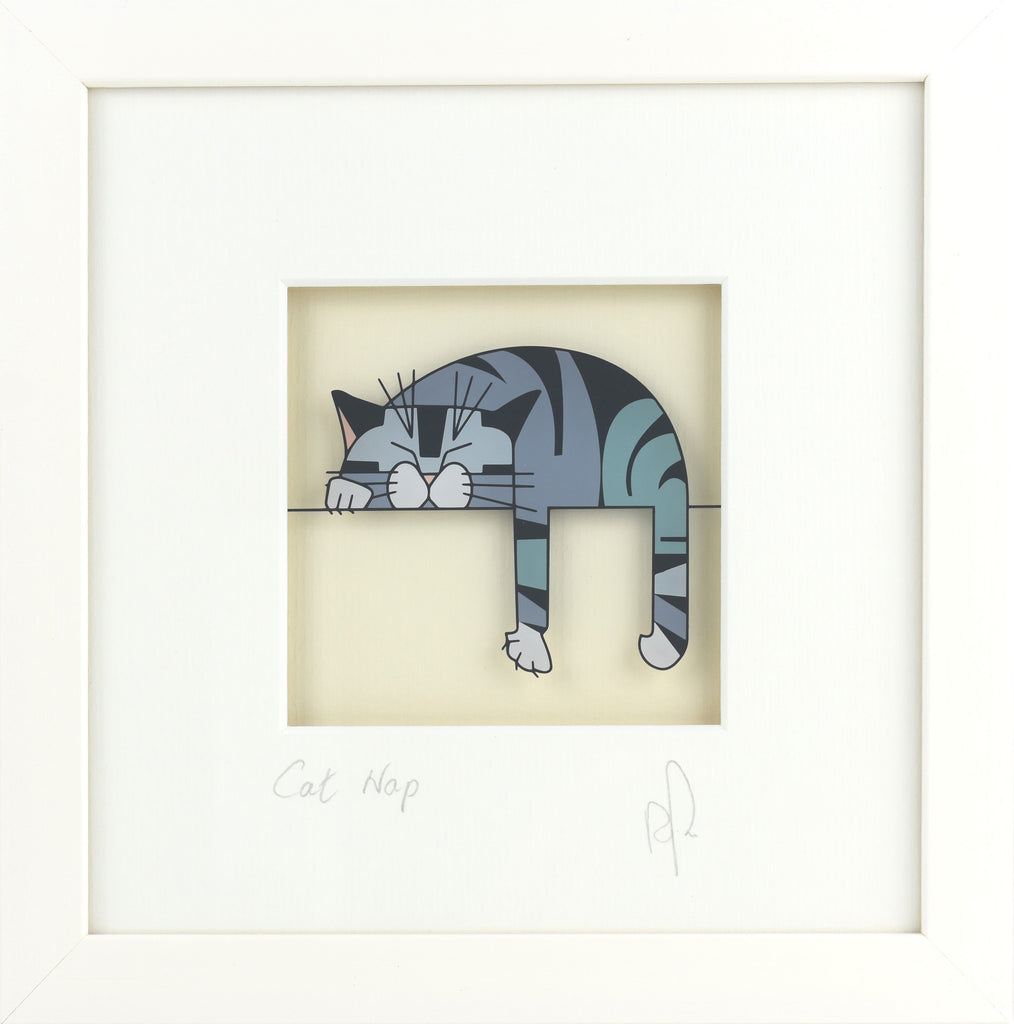 Square Glass Painting - Cat Nap