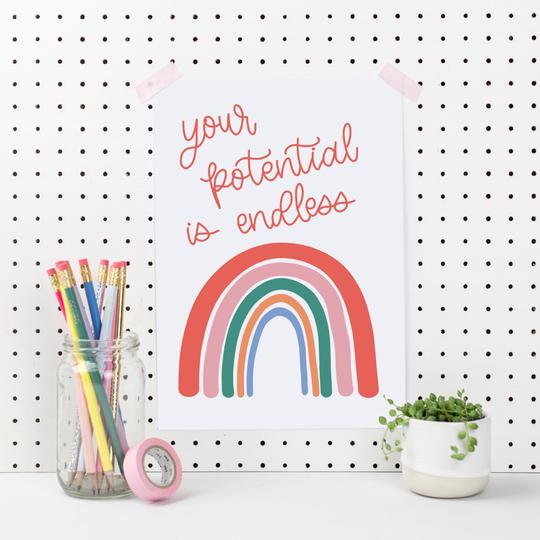 Your Potential Is Endless Motivational Art Print