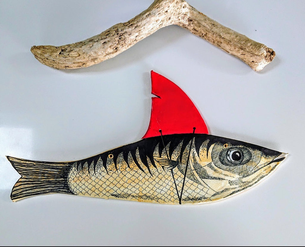 Mackerel with notions!! Clay Wall Hanging