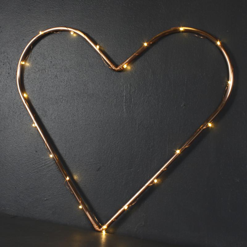 Copper Love Heart with LED lights