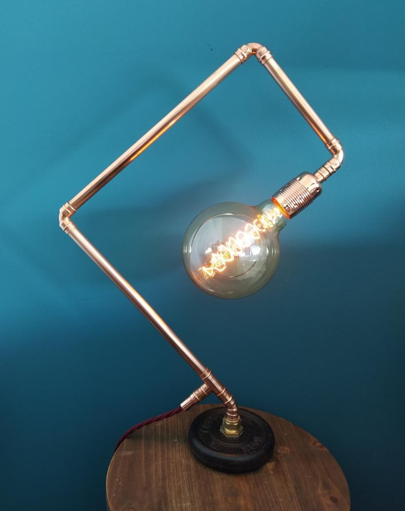 Barbell Weight Copper Lamp