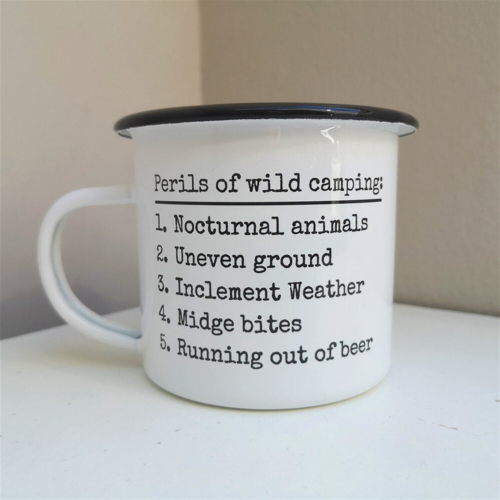 Perils of Wild Camping Enamel Mug