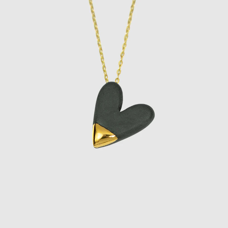 Shadow And Gold Heart Necklace